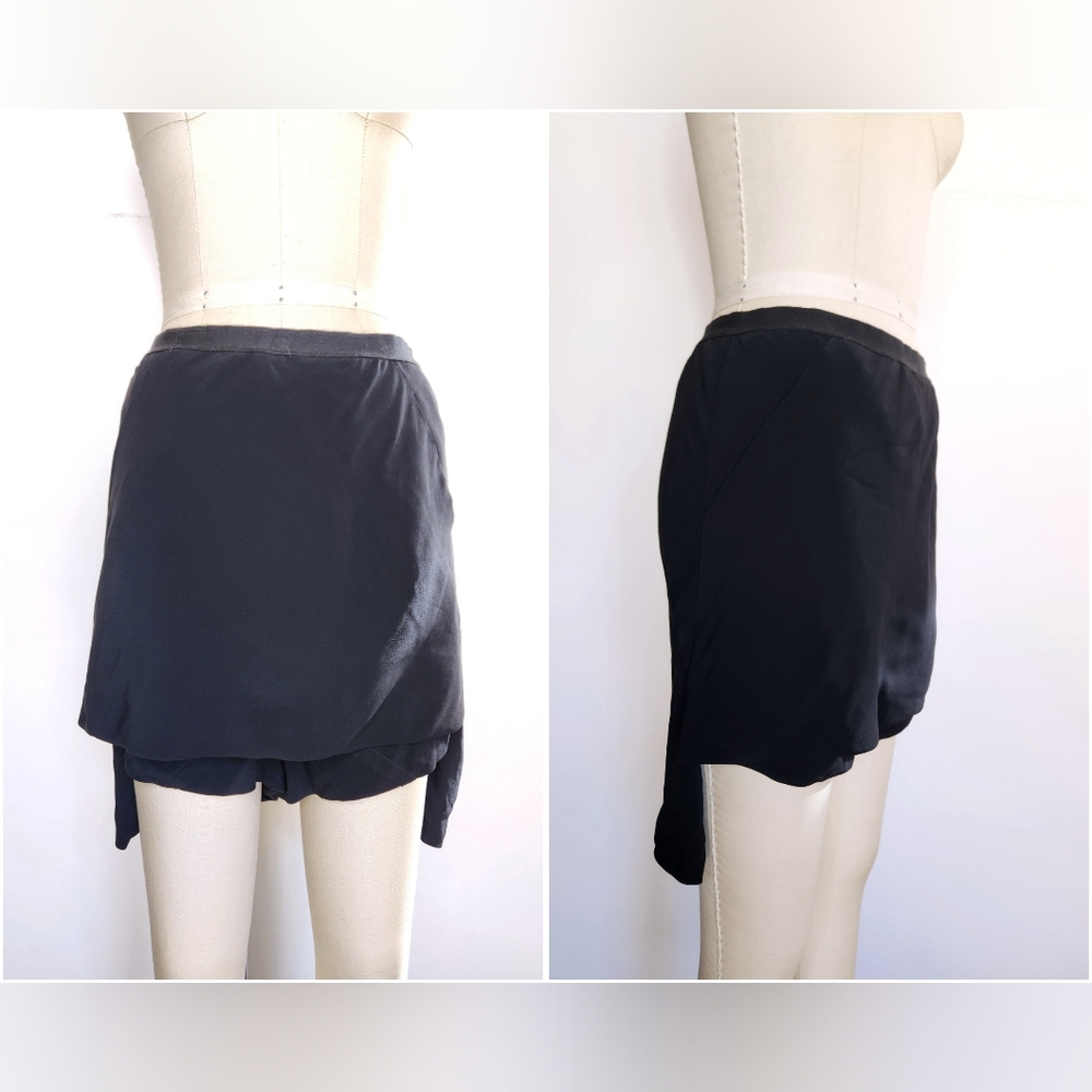Rick Owens Black Skort Shorts Skirt Layer Unisex made in Italy Sz 40 US 6